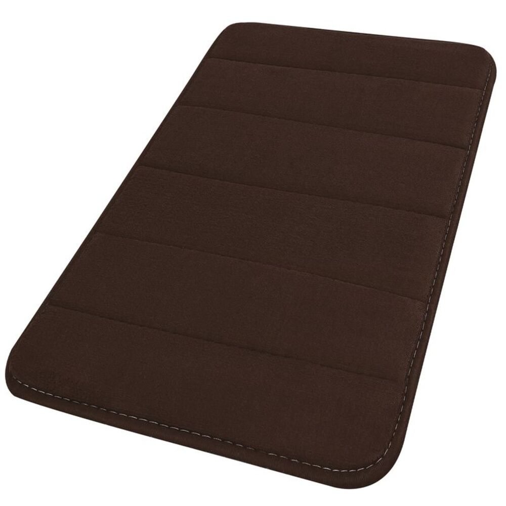 Velvet Memory Foam Bath Mat Soft Absorbent Bath Mat 32" x 20" Coffee Color